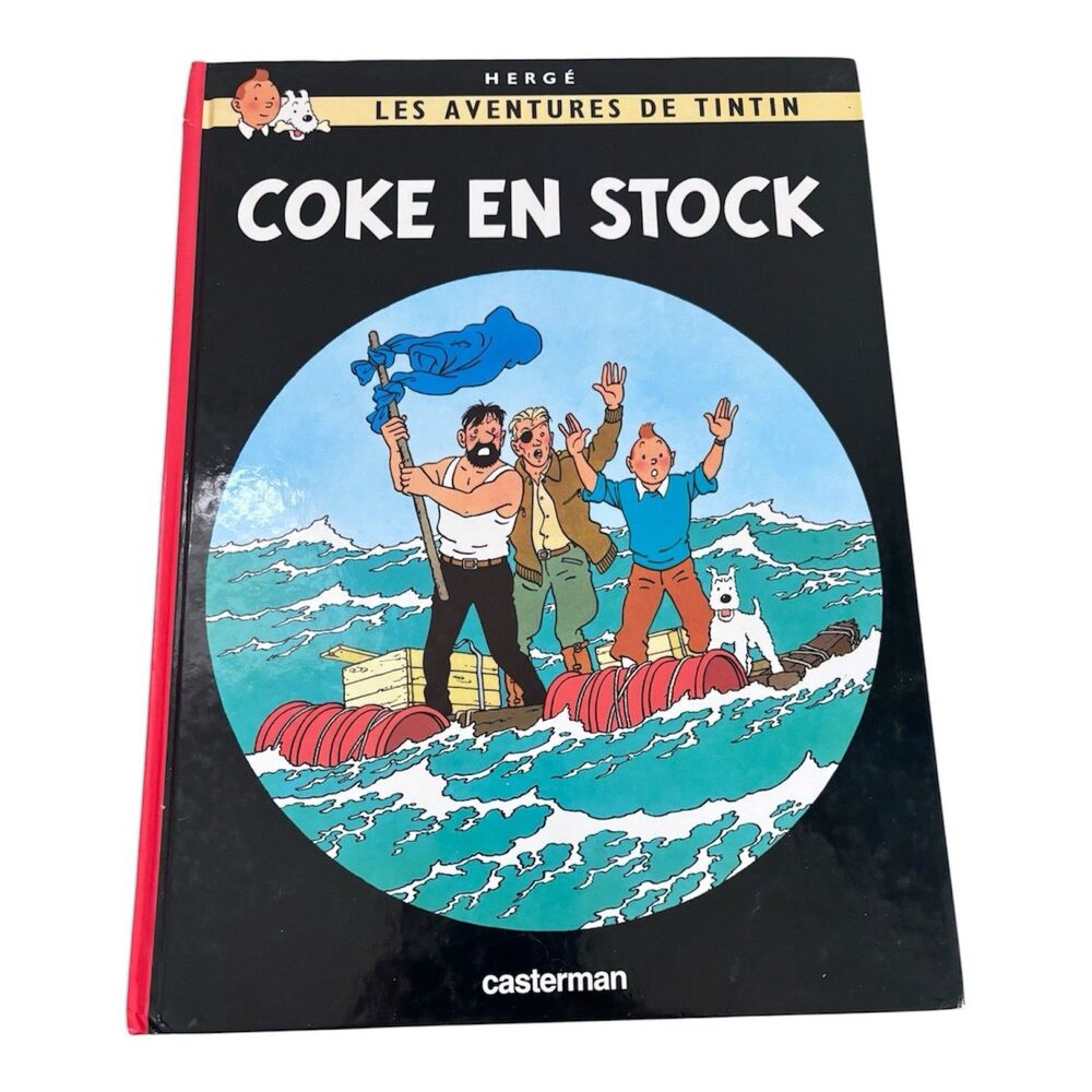 Hergé Tintin Coke En Stock French Language Comic Casterman Hardcover 1986 VTG